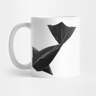 Schwarzes Origami Fisch Muster Mug